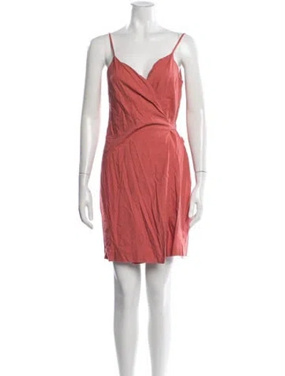 Pre-owned L'academie V-neck Mini Dress In Pink