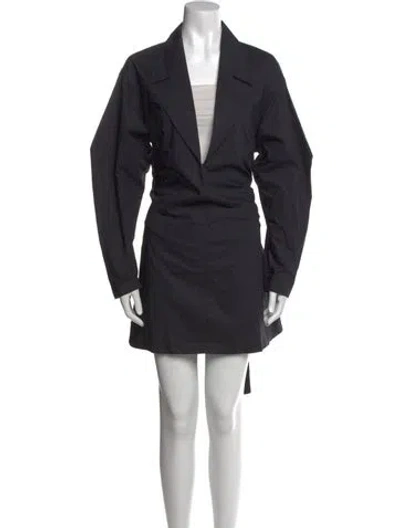 Pre-owned L'academie V-neck Mini Dress W/ Tags In Black