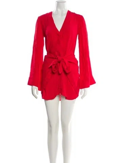 Pre-owned L'academie V-neck Mini Dress W/ Tags In Red