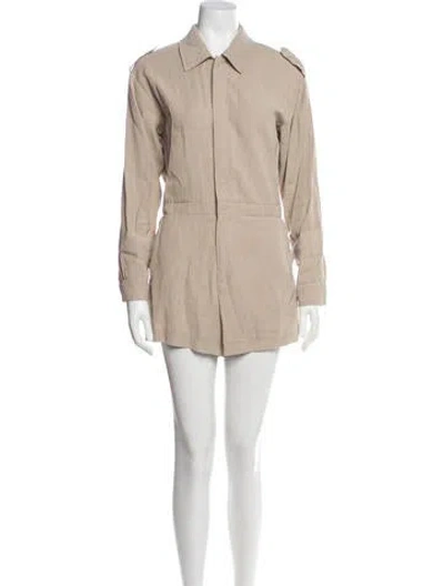 Pre-owned L'academie V-neck Romper In Neutral