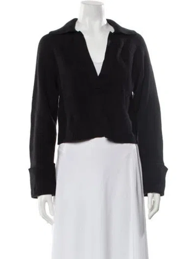 Pre-owned L'academie V-neck Sweater In Black