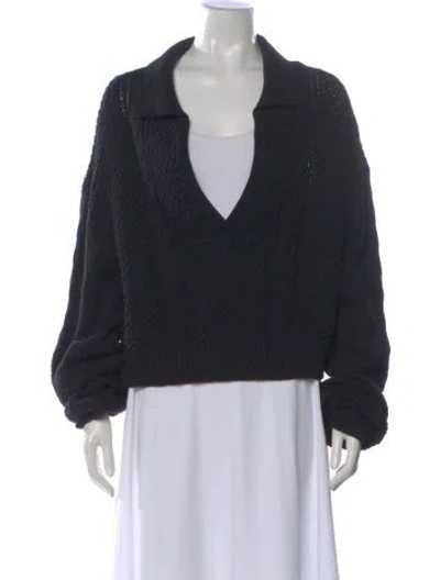 Pre-owned L'academie V-neck Sweater In Black