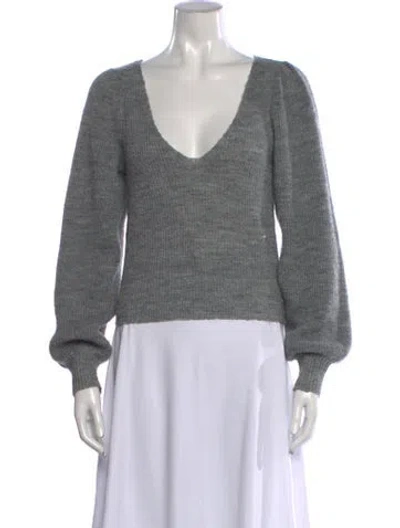Pre-owned L'academie V-neck Sweater In Grey