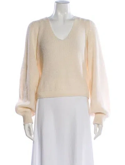 Pre-owned L'academie V-neck Sweater In Neutral