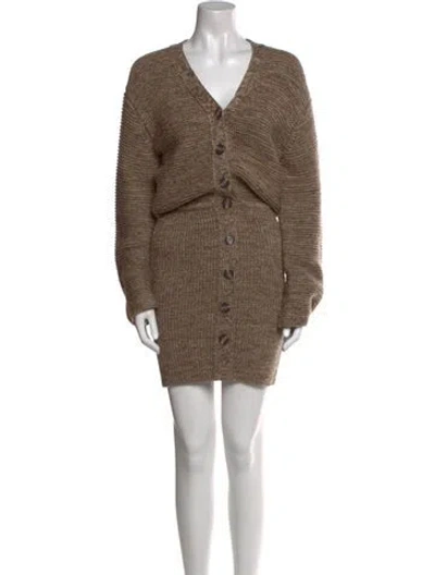 Pre-owned L'academie V-neck Sweater In Neutral