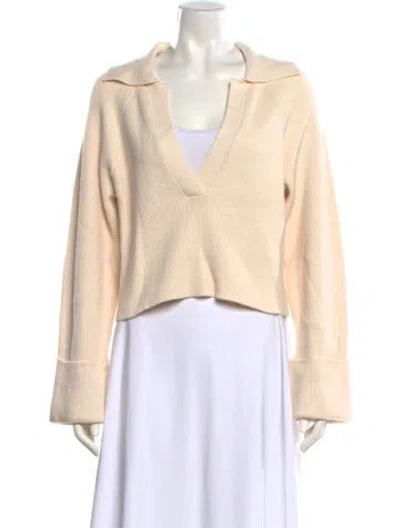 Pre-owned L'academie V-neck Sweater In Neutral