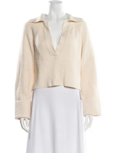 Pre-owned L'academie V-neck Sweater In Neutral