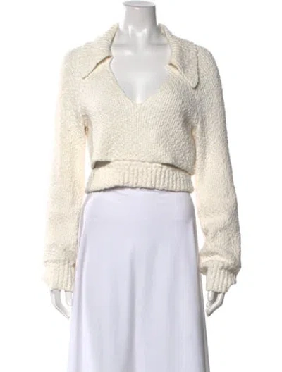 Pre-owned L'academie V-neck Sweater In Neutral