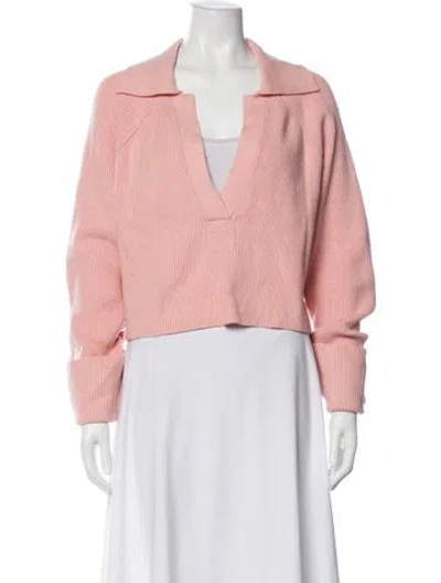 Pre-owned L'academie V-neck Sweater In Pink