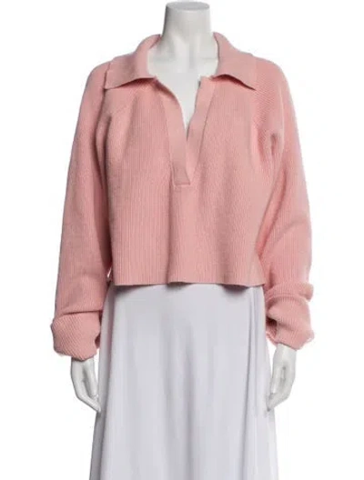 Pre-owned L'academie V-neck Sweater In Pink