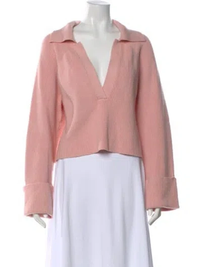 Pre-owned L'academie V-neck Sweater In Pink