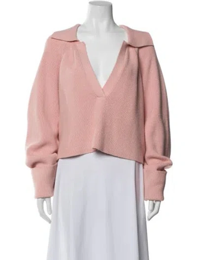 Pre-owned L'academie V-neck Sweater In Pink