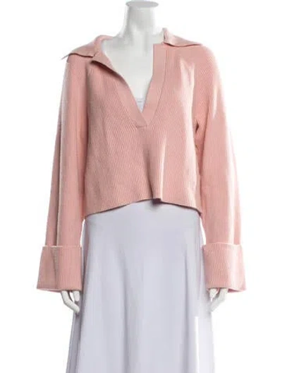 Pre-owned L'academie V-neck Sweater In Pink