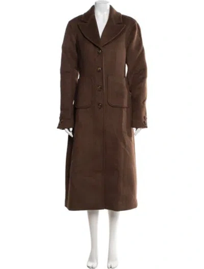 Pre-owned L'academie Wool Coat In Brown