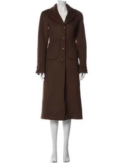 Pre-owned L'academie Wool Coat In Brown