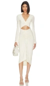 L'academie X Jetset Christina Norae Midi Dress In White