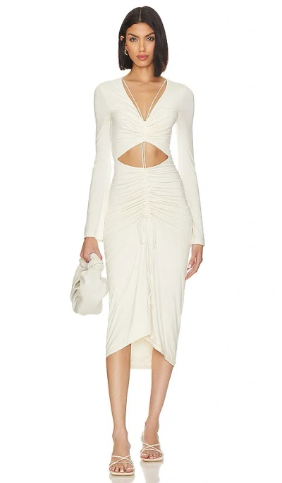 L'academie X Jetset Christina Norae Midi Dress In White