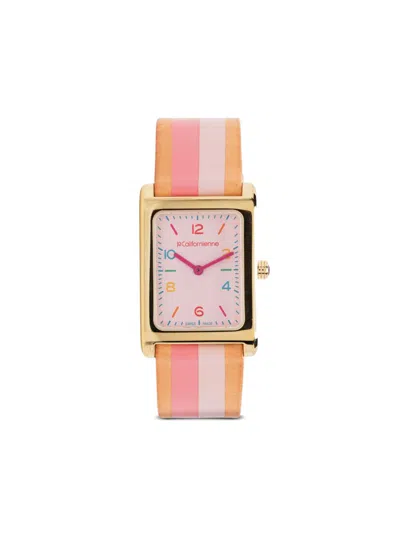 Lacalifornienne Pink Daybreak Leather Watch