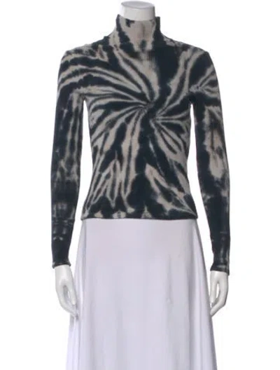 Pre-owned Lacausa Animal Print Turtleneck Sweater In Multi