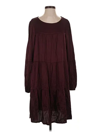 Pre-owned Lacausa Casual Dress In Burgundy