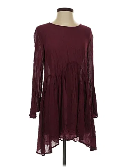 Pre-owned Lacausa Casual Dress In Burgundy