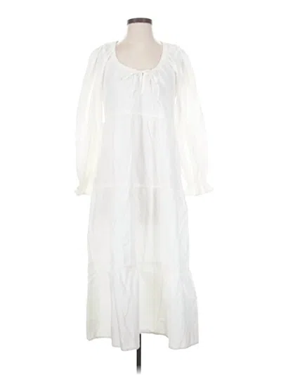 Pre-owned Lacausa Casual Dress In White