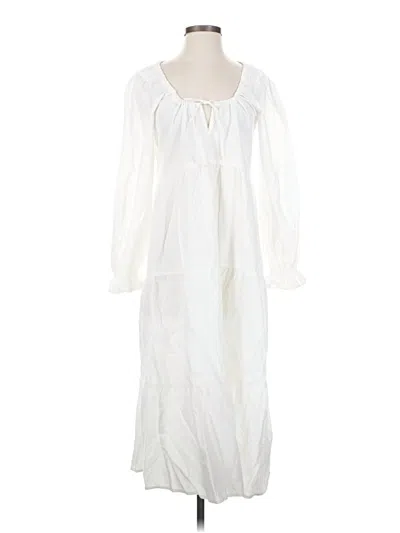 Pre-owned Lacausa Casual Dress In White