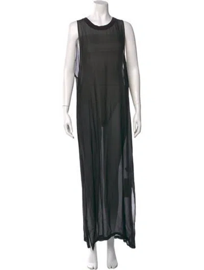 Pre-owned Lacausa Crew Neck Long Dress In Black