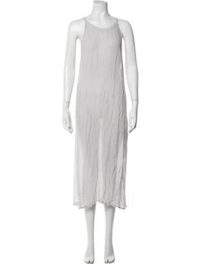 Pre-owned Lacausa Crew Neck Midi Length Dress In Grey