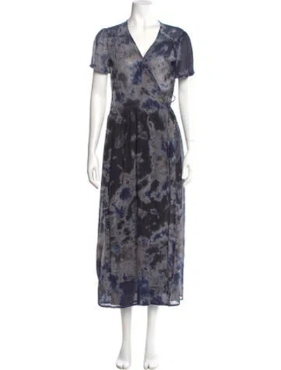 Pre-owned Lacausa Floral Print Long Dress In Multi