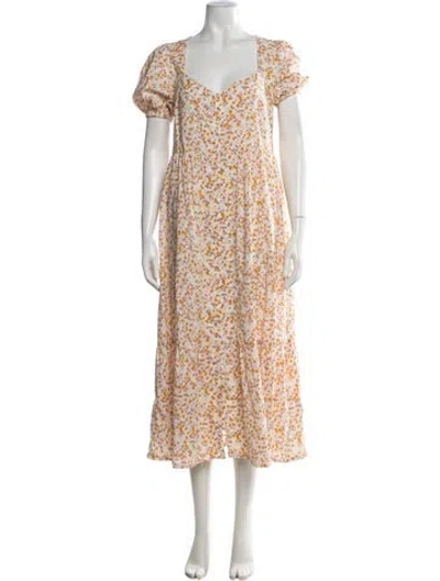 Pre-owned Lacausa Floral Print Midi Length Dress In Multicolor