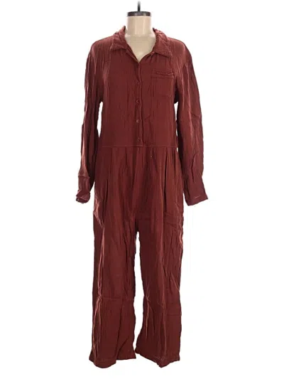Pre-owned Lacausa Jumpsuit In Burgundy