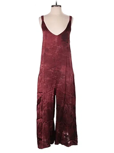 Pre-owned Lacausa Jumpsuit In Burgundy