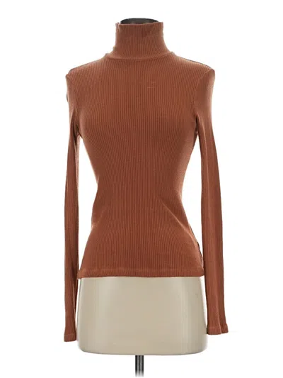 Pre-owned Lacausa Long Sleeve Turtleneck In Brown