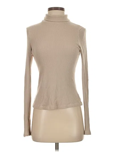 Pre-owned Lacausa Long Sleeve Turtleneck In Tan