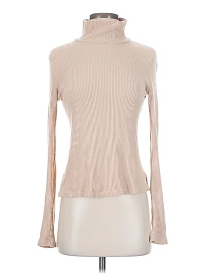 Pre-owned Lacausa Long Sleeve Turtleneck In Tan