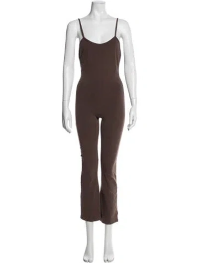 Pre-owned Lacausa Scoop Neck Jumpsuit In Brown