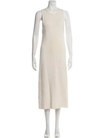 Pre-owned Lacausa Scoop Neck Long Dress In Neutral