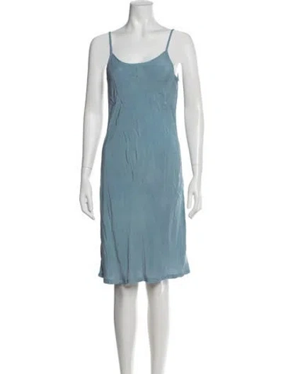 Pre-owned Lacausa Scoop Neck Mini Dress In Blue