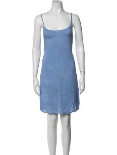Pre-owned Lacausa Scoop Neck Mini Dress In Blue