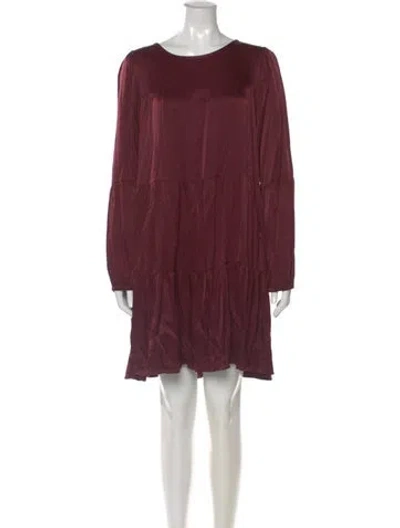 Pre-owned Lacausa Scoop Neck Mini Dress In Burgundy