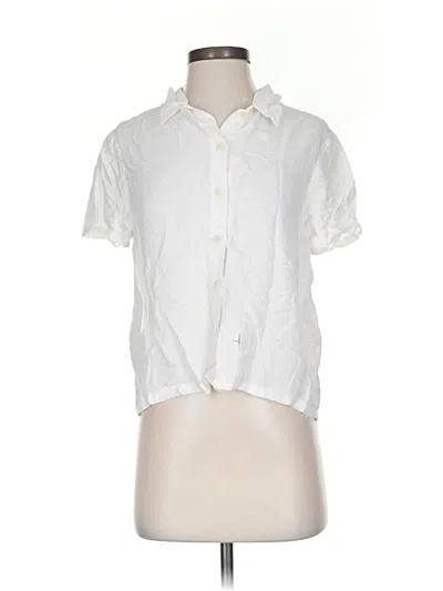 Pre-owned Lacausa Short Sleeve Button Down Shirt In White
