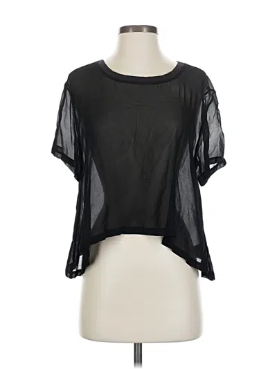 Pre-owned Lacausa Short Sleeve Top Black Keyhole Neckline Tops