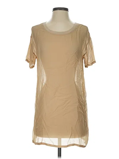 Lacausa Short Sleeve Top Tan Square Neckline Tops