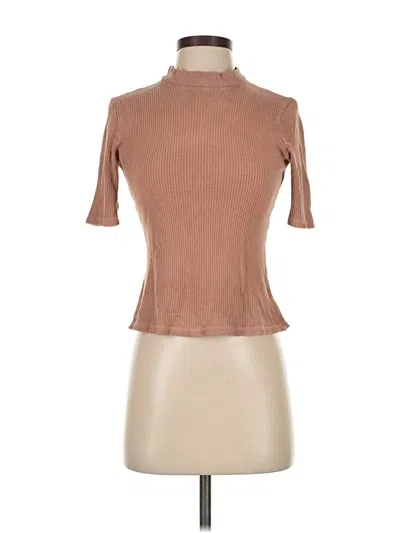 Pre-owned Lacausa Short Sleeve Turtleneck In Pink