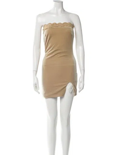 Pre-owned Lacausa Strapless Mini Dress W/ Tags In Neutral