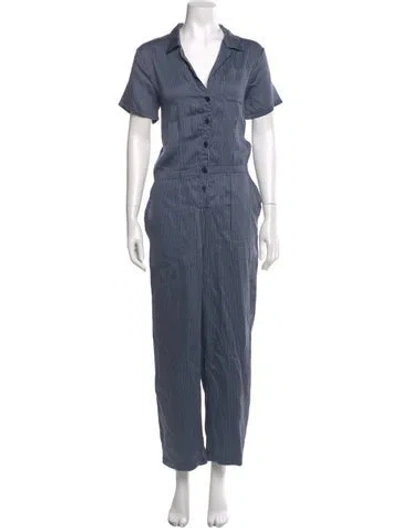 Pre-owned Lacausa Striped Jumpsuit In Blue