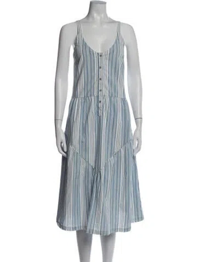 Pre-owned Lacausa Striped Midi Length Dress In Multi