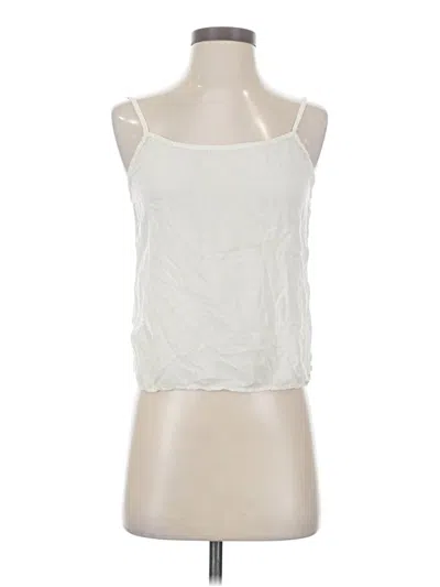 Pre-owned Lacausa Tank Top Ivory Halter Neckline Tops In White