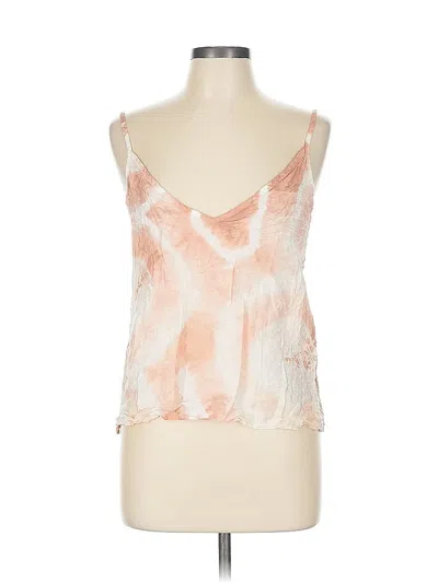 Pre-owned Lacausa Tank Top Ivory Plunge Neckline Tops In White